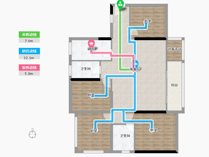 广东省-汕头市-龙光御海尚品-116.83-户型库-动静线