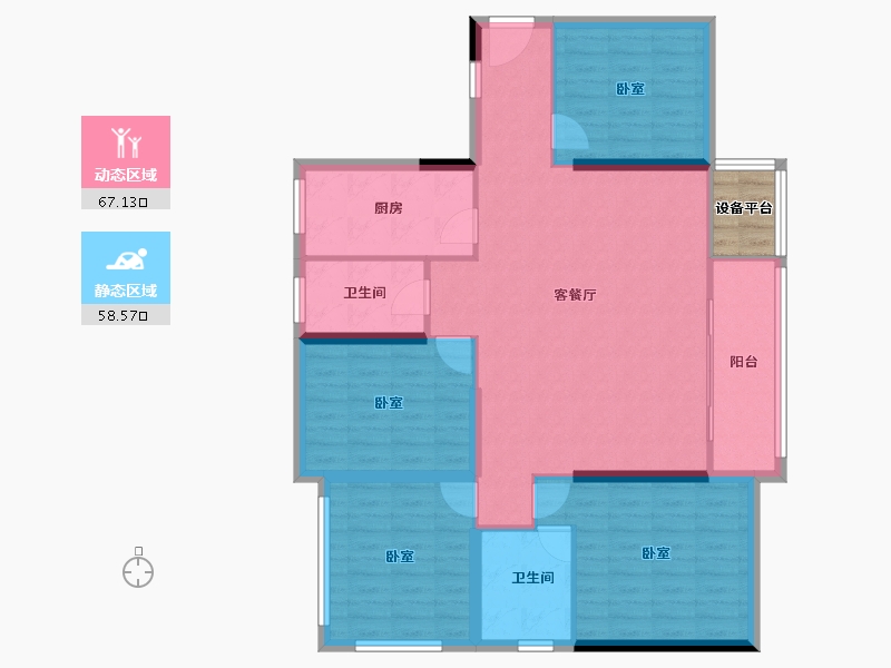 广东省-汕头市-龙光御海尚品-116.83-户型库-动静分区