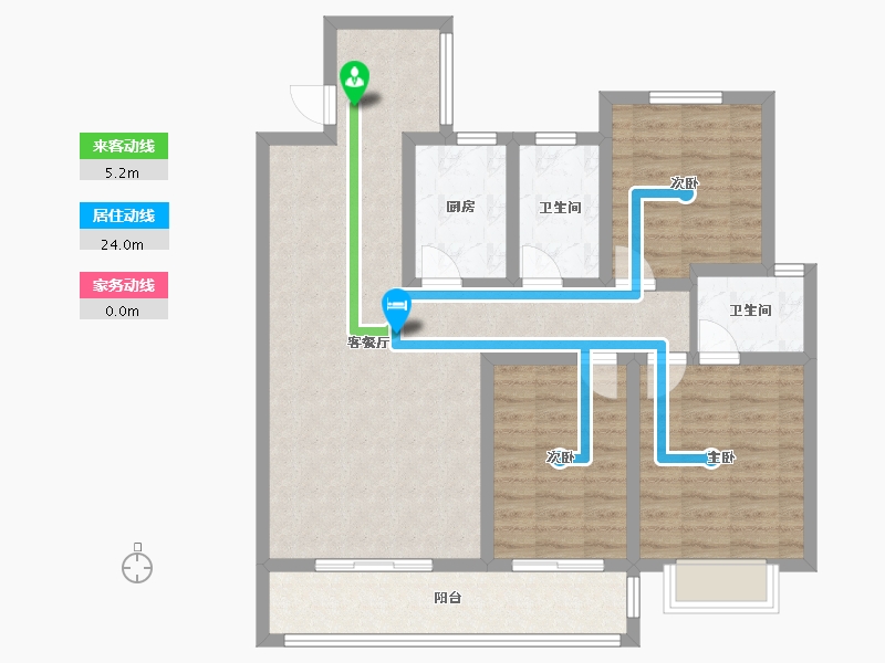 湖南省-湘潭市-阳光金松苑-96.00-户型库-动静线