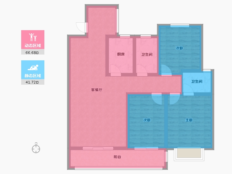 湖南省-湘潭市-阳光金松苑-96.00-户型库-动静分区