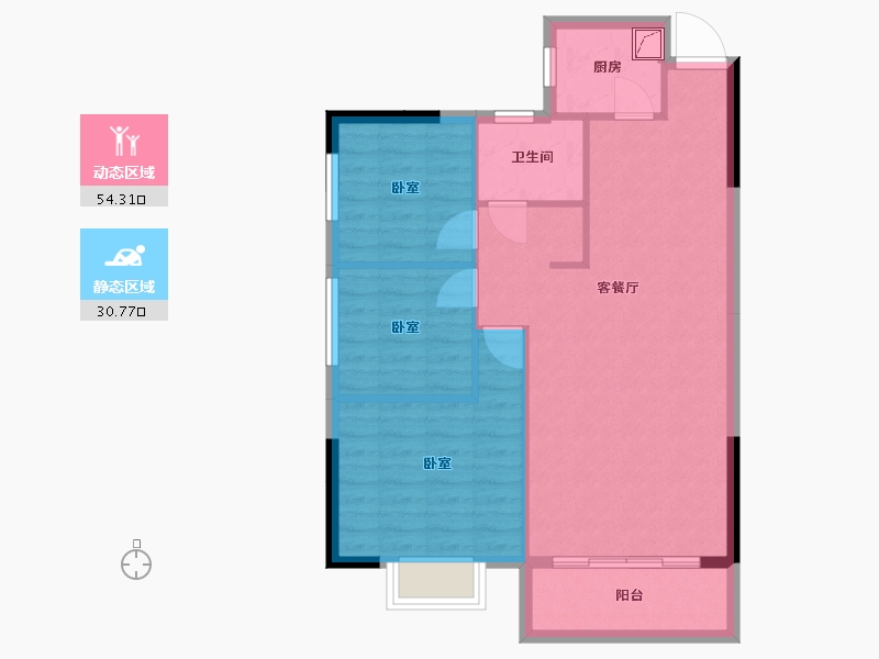 湖北省-孝感市-华誉智慧城-76.98-户型库-动静分区