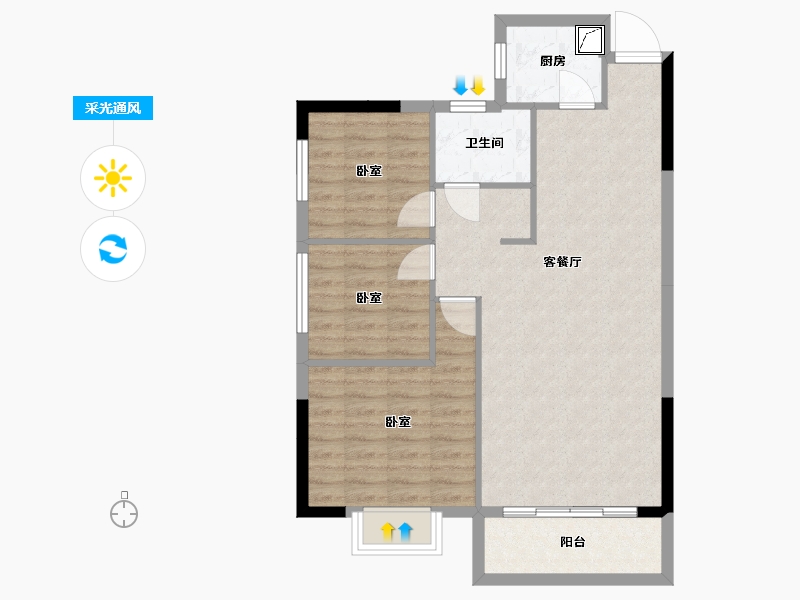 湖北省-孝感市-华誉智慧城-76.98-户型库-采光通风