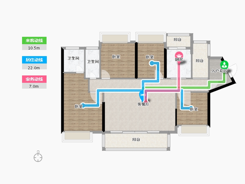 广东省-佛山市-融创望江府住宅-128.00-户型库-动静线