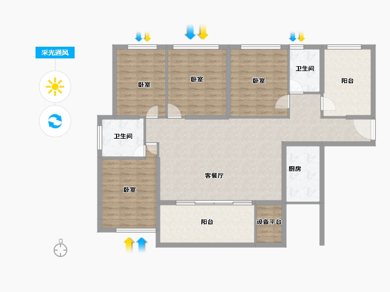 广东省-汕头市-御海天宸-132.22-户型库-采光通风