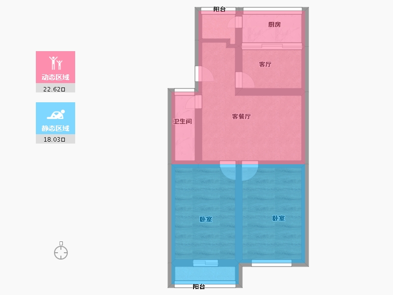 河南省-郑州市-锦荣UI公寓-33.99-户型库-动静分区