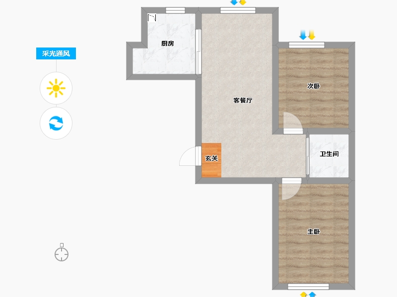 吉林省-长春市-良品柏宏爱琴湾-51.76-户型库-采光通风