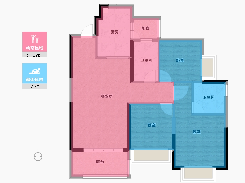 广东省-江门市-台山恒大名都-82.32-户型库-动静分区