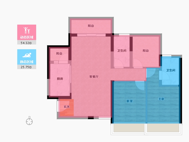 广东省-惠州市-伟业兰廷湾-70.92-户型库-动静分区