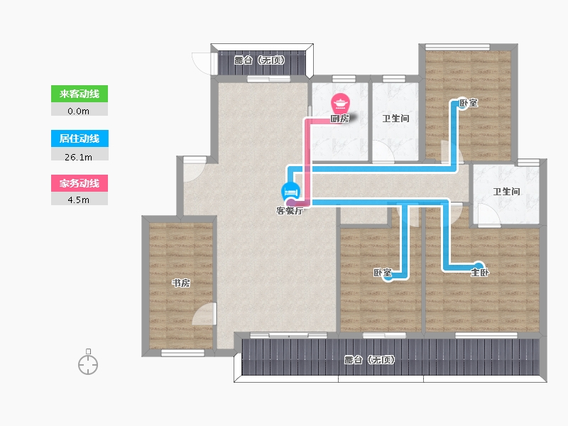 浙江省-宁波市-信达万科东望-123.34-户型库-动静线