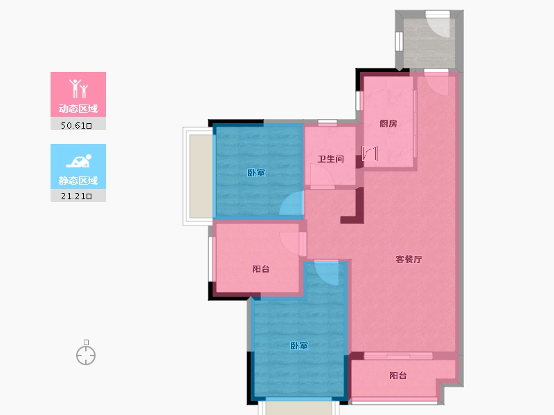 广东省-佛山市-正荣新希望金洲府-66.00-户型库-动静分区