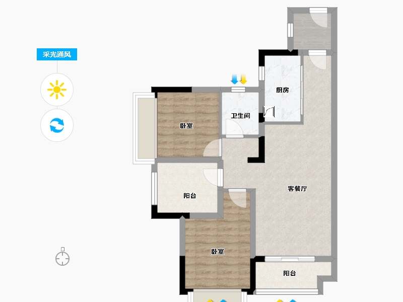 广东省-佛山市-正荣新希望金洲府-66.00-户型库-采光通风