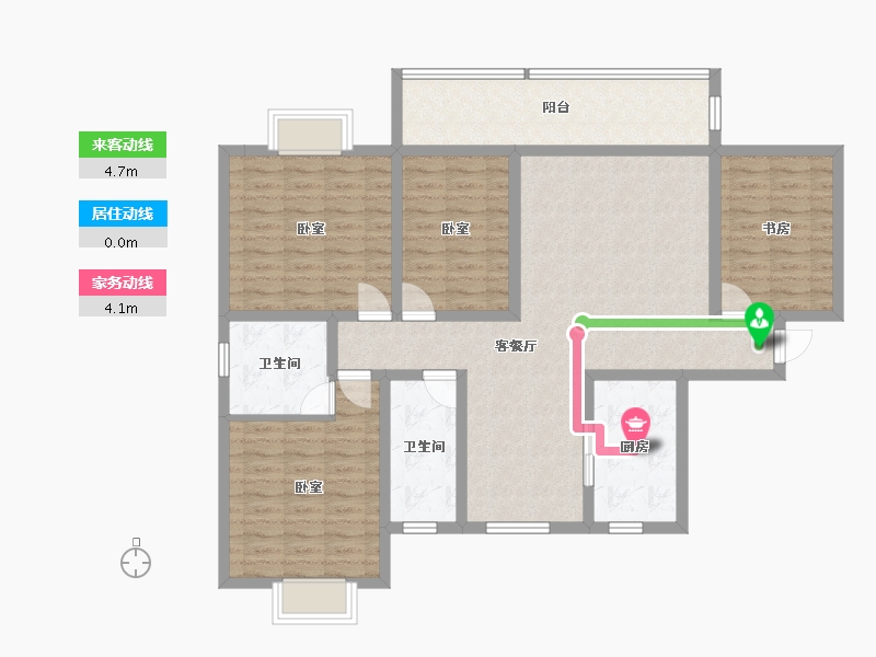 湖南省-株洲市-森林公馆-116.64-户型库-动静线