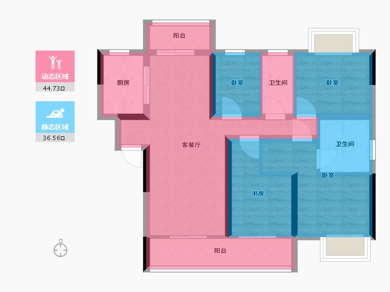 湖南省-株洲市-青龙湾-70.97-户型库-动静分区