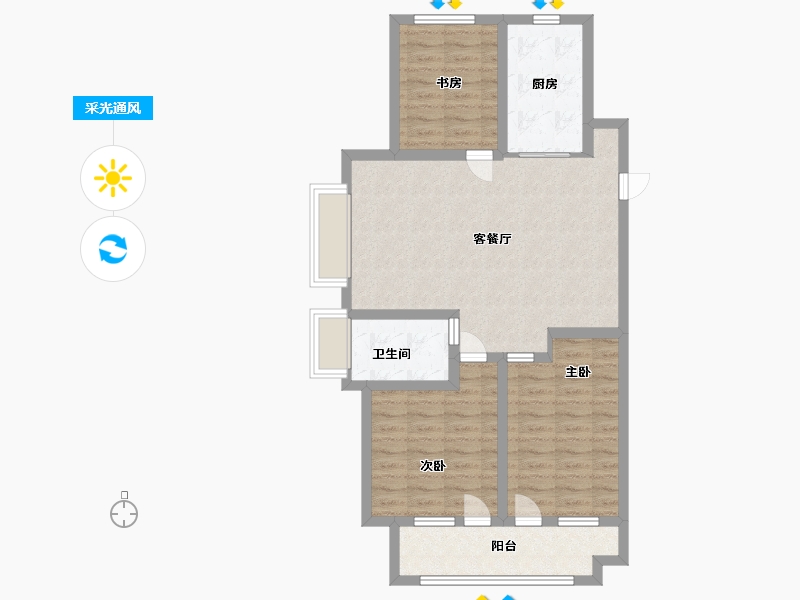 山东省-潍坊市-博裕7号-83.19-户型库-采光通风