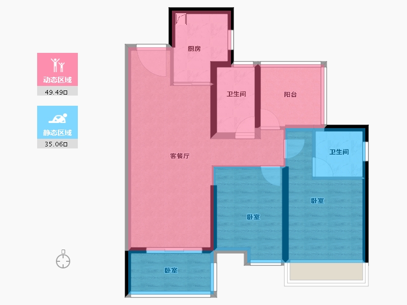 广东省-江门市-保利天汇-74.62-户型库-动静分区