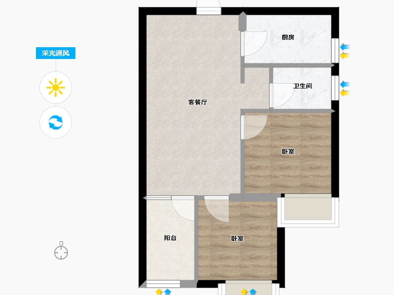 湖北省-武汉市-汉口派-44.35-户型库-采光通风