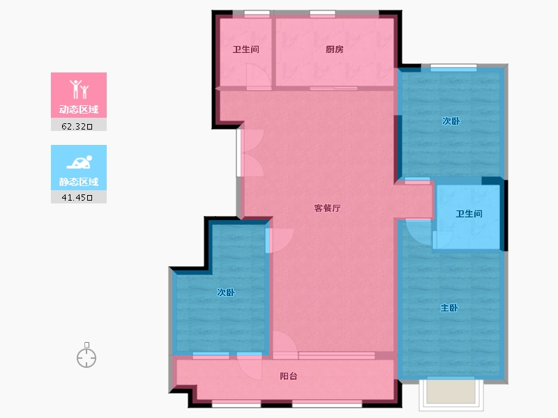 山东省-潍坊市-恒信阳光城-92.80-户型库-动静分区