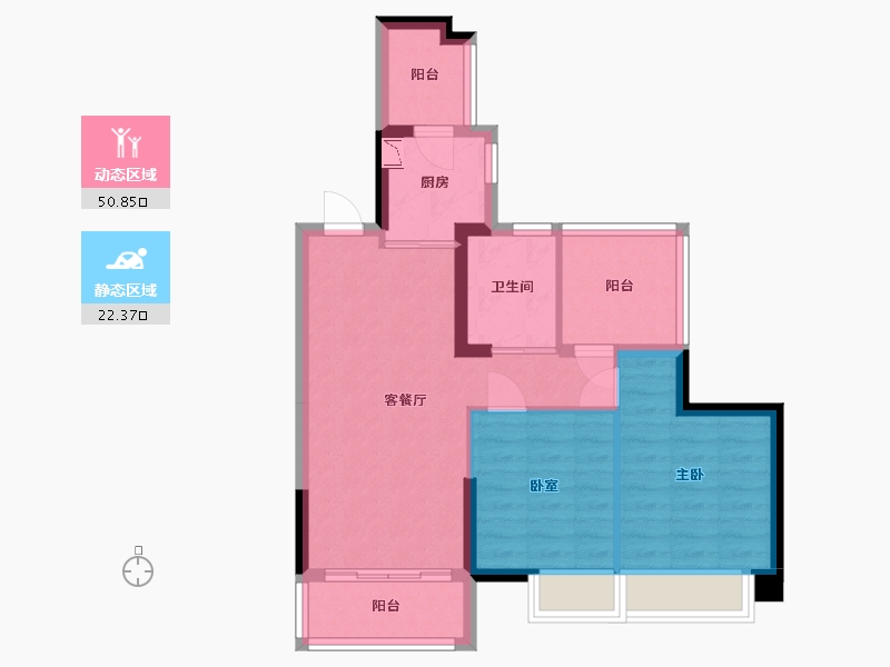 广东省-广州市-珠水豪庭-64.74-户型库-动静分区