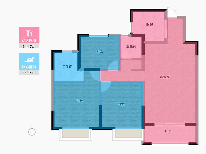 安徽省-安庆市-皖国紫竹園-88.00-户型库-动静分区