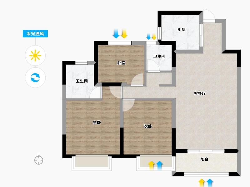 安徽省-安庆市-皖国紫竹園-88.00-户型库-采光通风