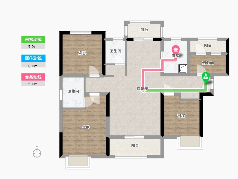 湖南省-长沙市-春和景园-91.41-户型库-动静线