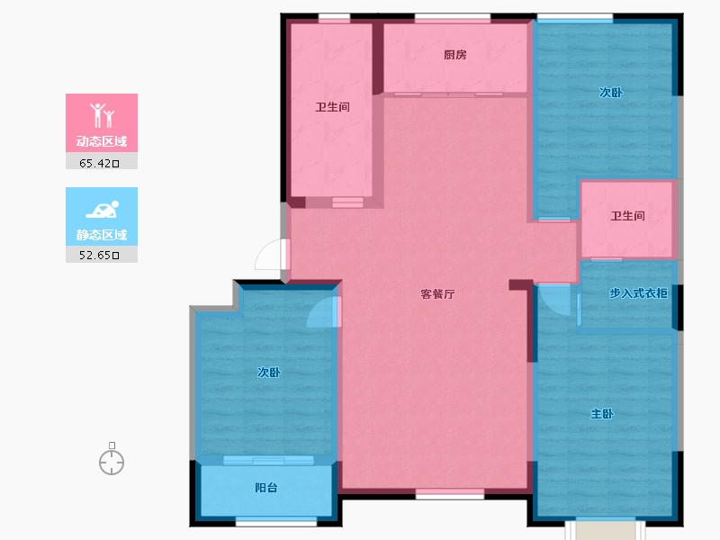 山东省-潍坊市-东方·枫景苑（二期）小区-106.20-户型库-动静分区