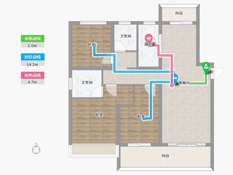 河南省-信阳市-正弘新城-100.01-户型库-动静线