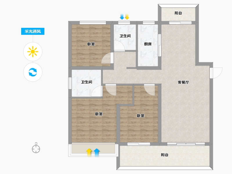 河南省-信阳市-正弘新城-100.01-户型库-采光通风