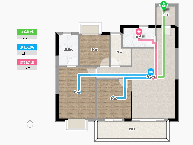 河南省-信阳市-康桥学苑-86.54-户型库-动静线