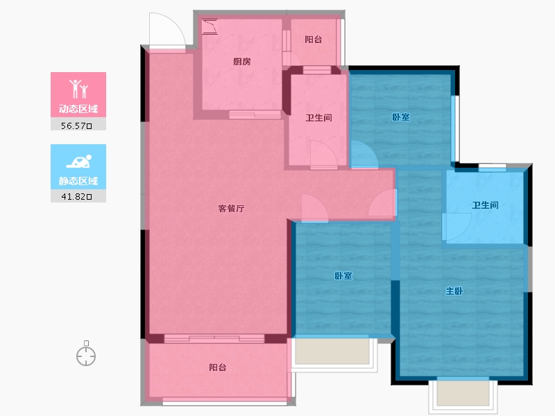 广东省-广州市-恒大鼎湖豪庭-87.94-户型库-动静分区