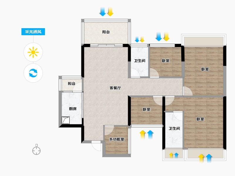 广东省-湛江市-朗悦轩-104.03-户型库-采光通风