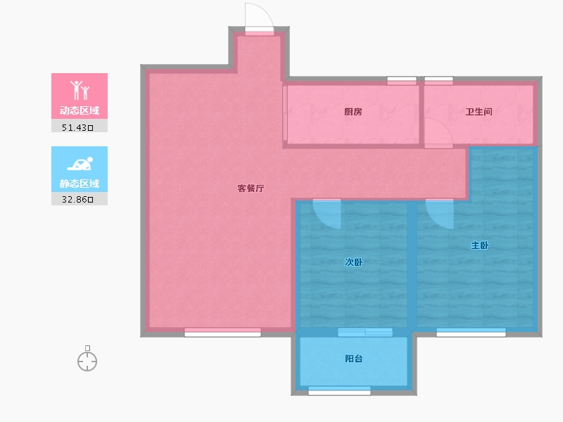 山东省-潍坊市-恒易·紫园-75.99-户型库-动静分区