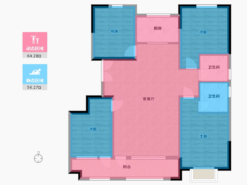 山东省-潍坊市-恒信阳光城-107.85-户型库-动静分区