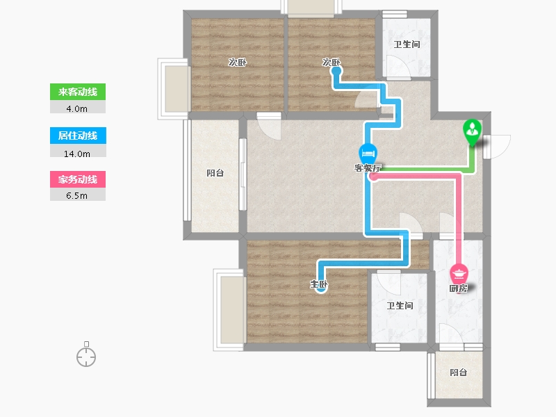 四川省-成都市-王府花园御锦苑-85.44-户型库-动静线