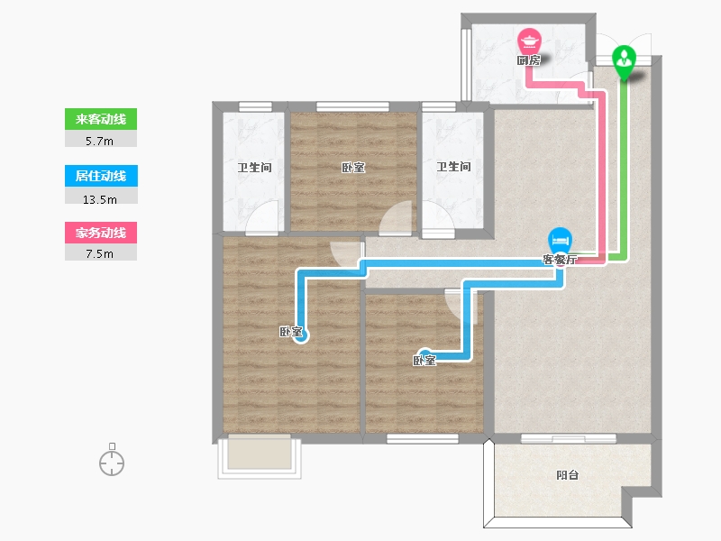 河南省-信阳市-欧博庭苑-91.67-户型库-动静线