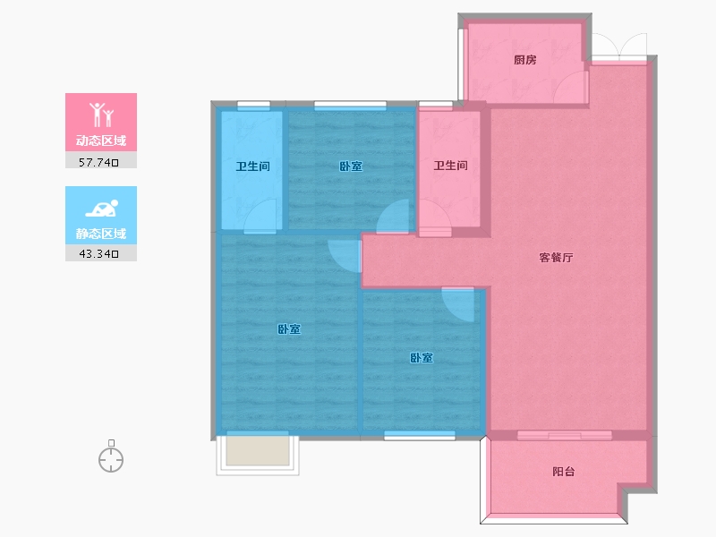 河南省-信阳市-欧博庭苑-91.67-户型库-动静分区