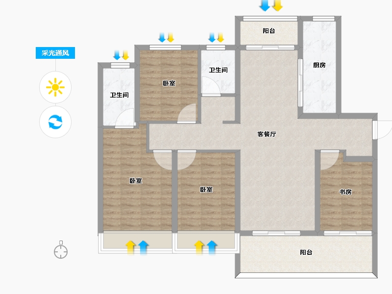 河南省-信阳市-正弘新城-114.01-户型库-采光通风