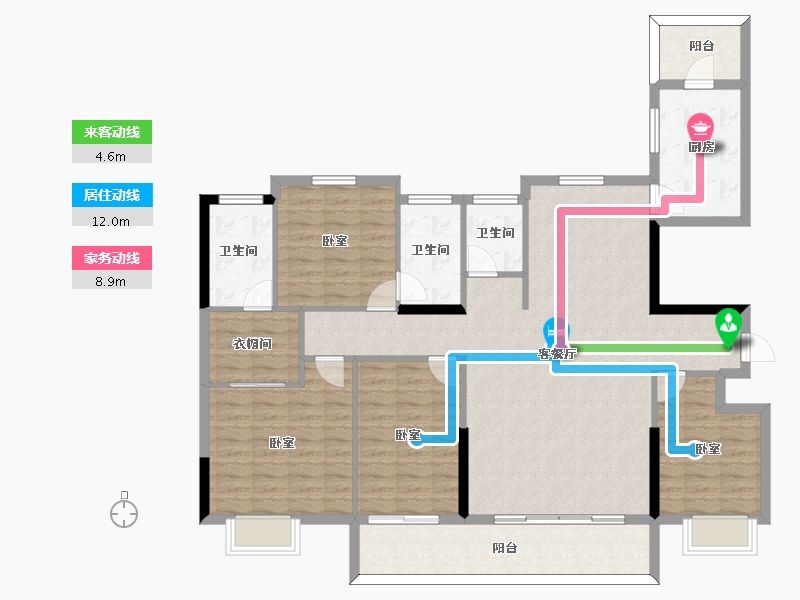 河南省-信阳市-康桥学苑-132.99-户型库-动静线