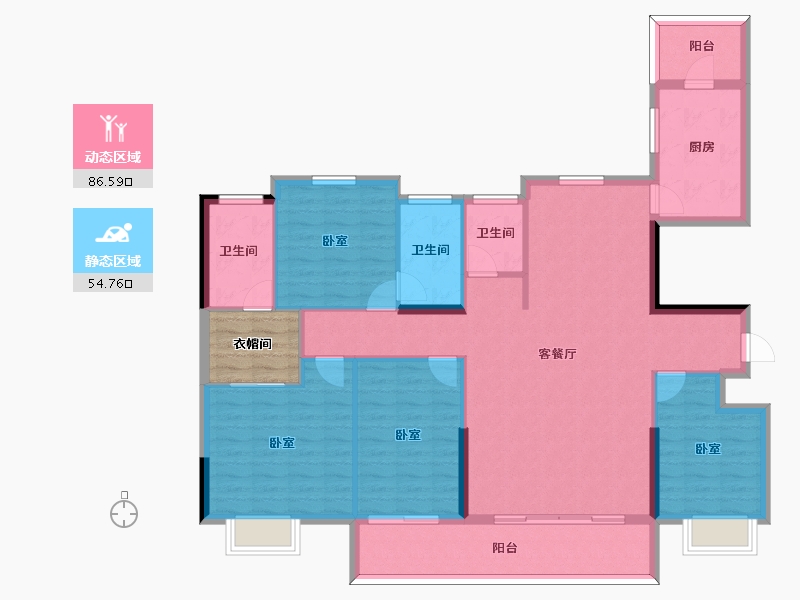 河南省-信阳市-康桥学苑-132.99-户型库-动静分区