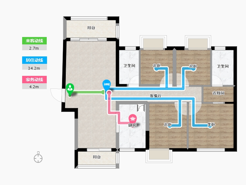 湖南省-长沙市-美的院子-95.02-户型库-动静线