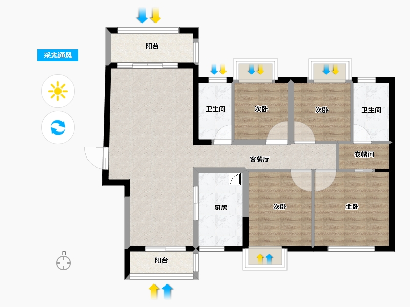 湖南省-长沙市-美的院子-95.02-户型库-采光通风