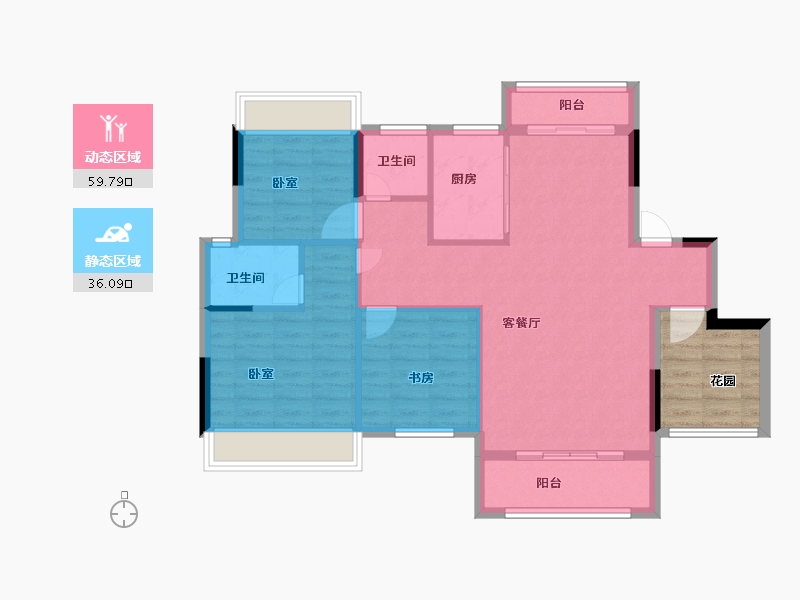 广东省-珠海市-鸿港·半山壹号-94.00-户型库-动静分区