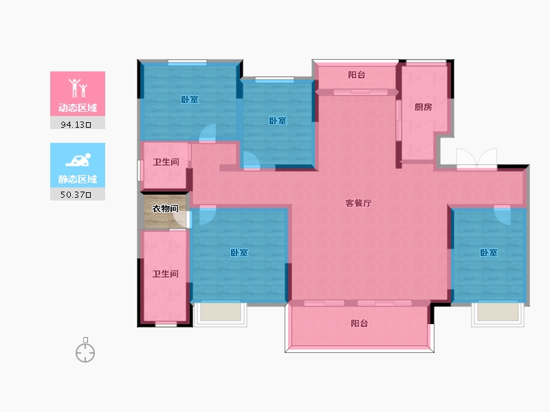 河南省-周口市-沈丘建业君邻府-132.00-户型库-动静分区