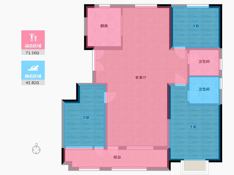 山东省-潍坊市-恒信阳光城-103.51-户型库-动静分区