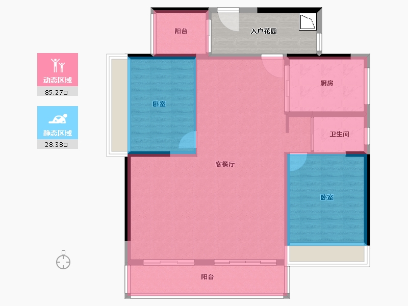 广东省-广州市-当代万国府MOMΛ-112.50-户型库-动静分区