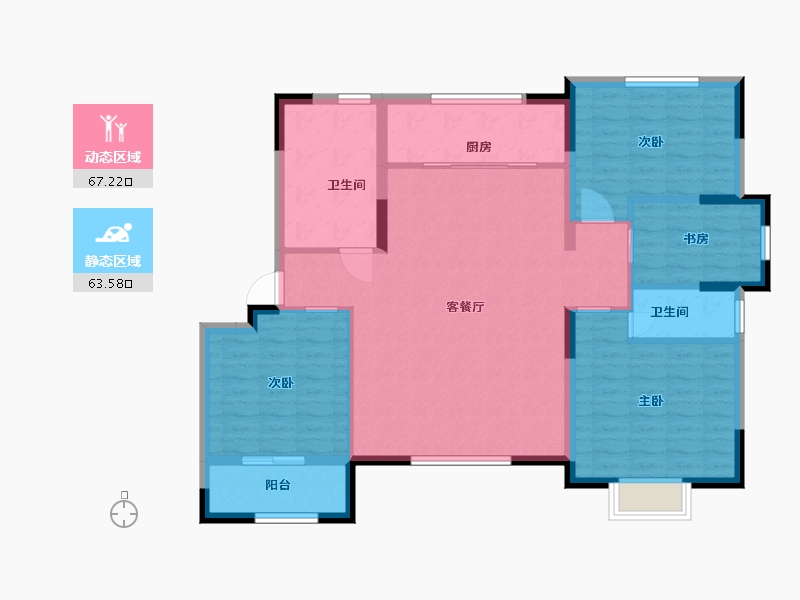 山东省-潍坊市-东方·枫景苑（二期）小区-119.00-户型库-动静分区