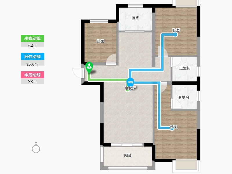 湖北省-黄冈市-鸿馨·清水湾-88.60-户型库-动静线