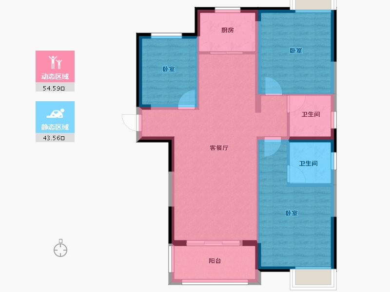 湖北省-黄冈市-鸿馨·清水湾-88.60-户型库-动静分区