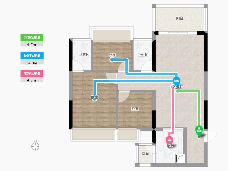 广东省-湛江市-朗悦轩-70.54-户型库-动静线