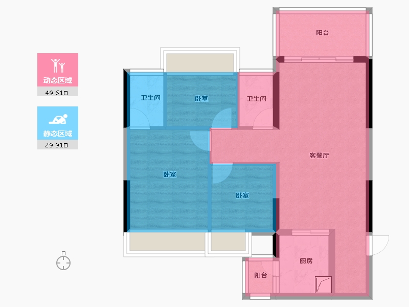 广东省-湛江市-朗悦轩-70.54-户型库-动静分区